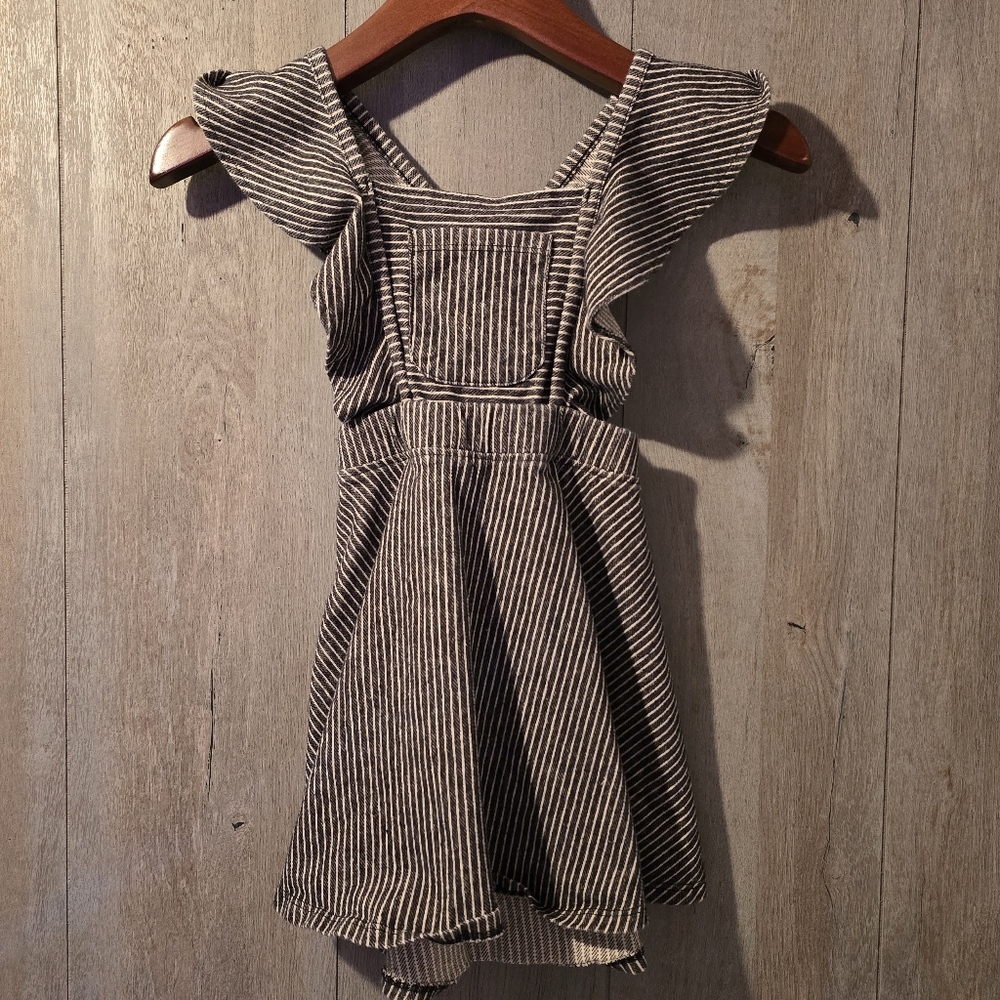 Art Class Dress Romper Black White Striped